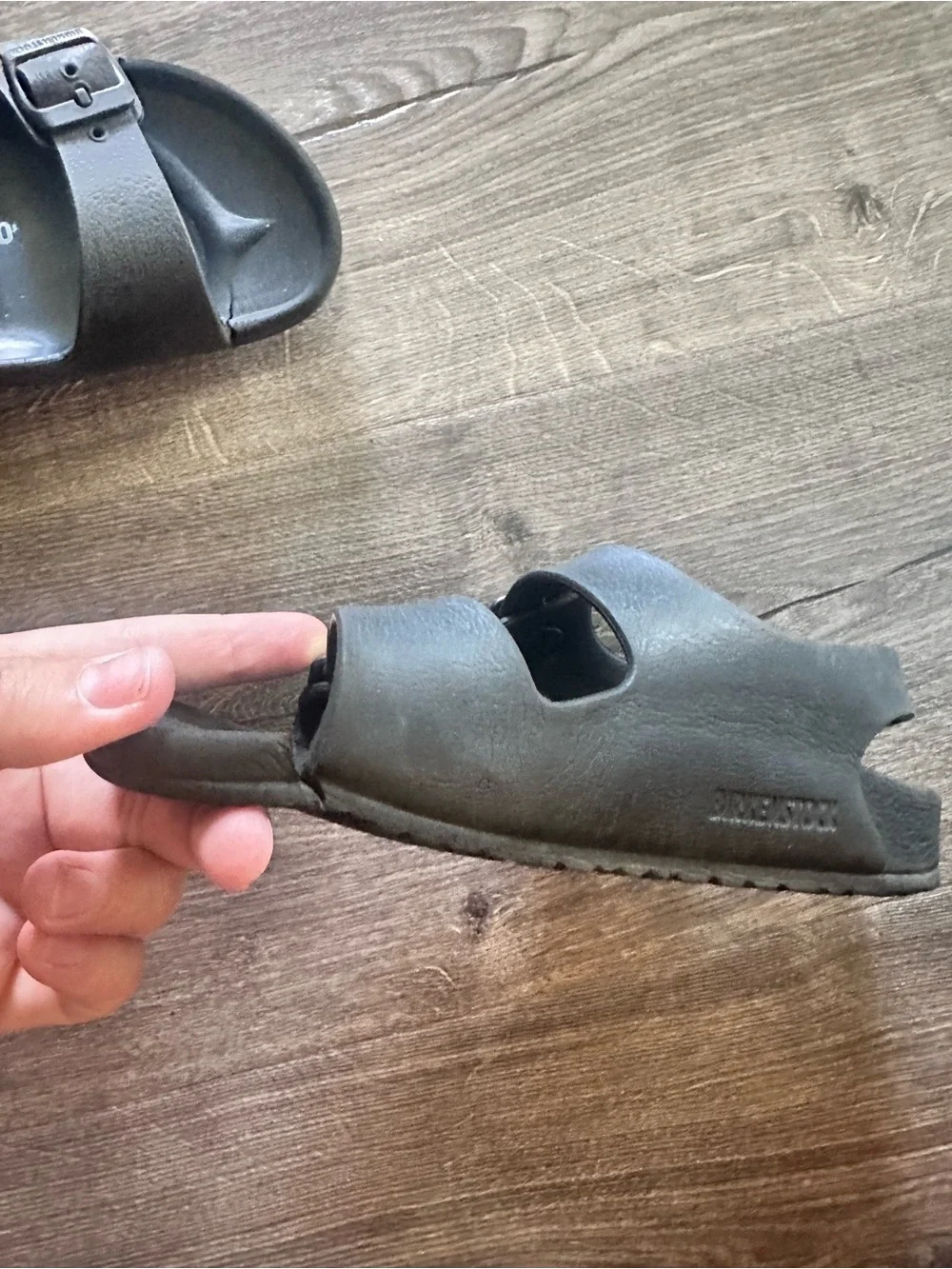 Birkenstock Kids Black Two-Strap EVA Sandals
